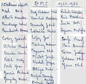 COLLEGE MODERNE LECLERC SIDI BEL ABBES NOMS 1961 2 EME M1